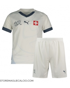 Svizzera Maglia Gara Trasferta Repliche Europei 2024 Bambino